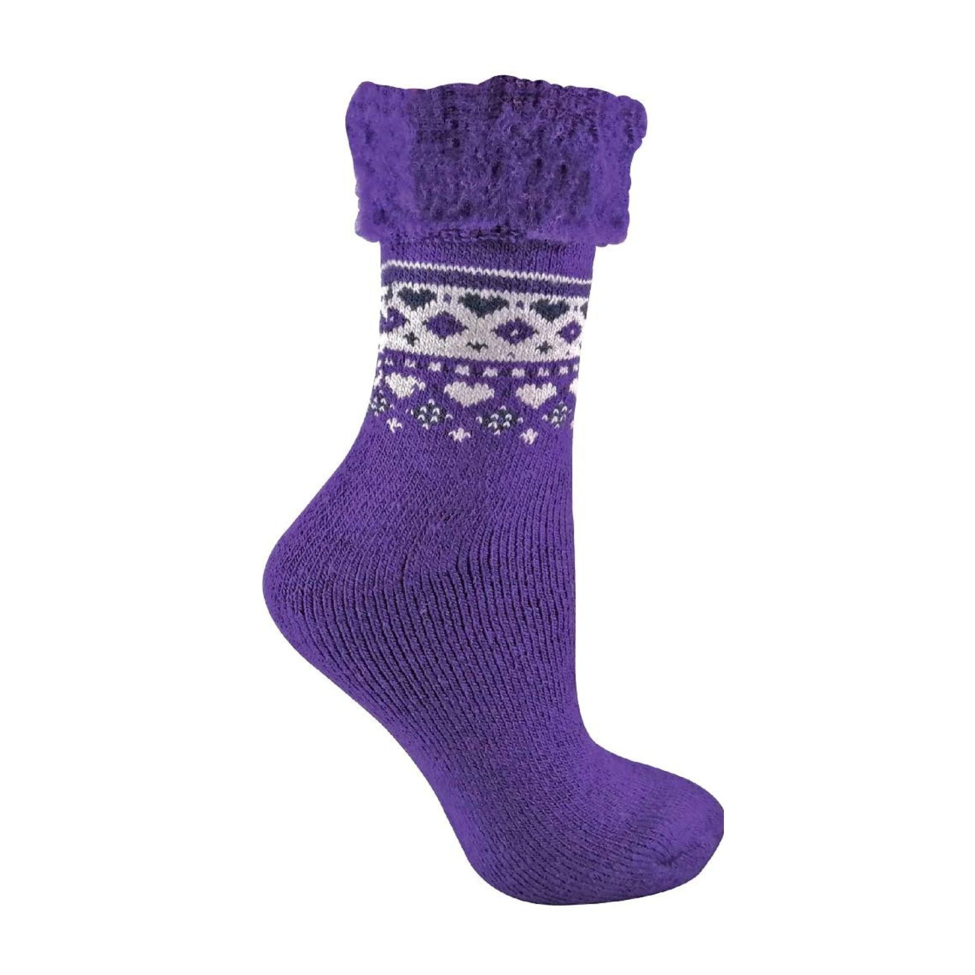 Sock Snob 1 Pack Womens Turn Over Top Warm Nordic Bed Socks for Winter