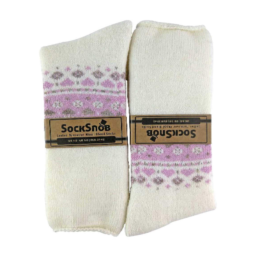 Sock Snob 1 Pack Womens Turn Over Top Warm Nordic Bed Socks for Winter