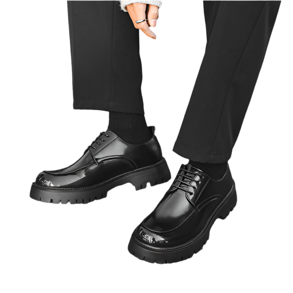 Mens Leather Round Toe Shoes
