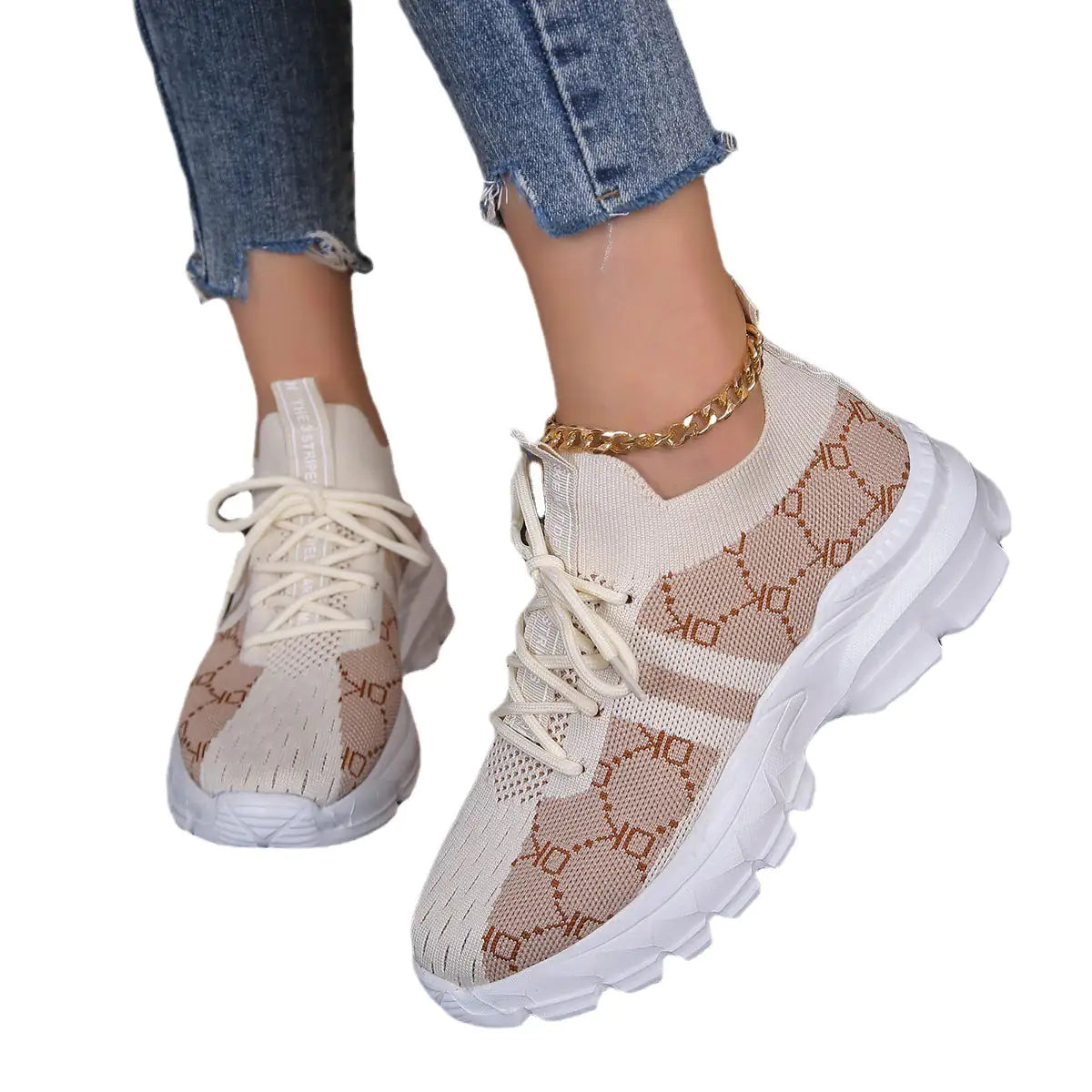 Womens Breathable Mesh Lightweight Lace Up Running Trainers
