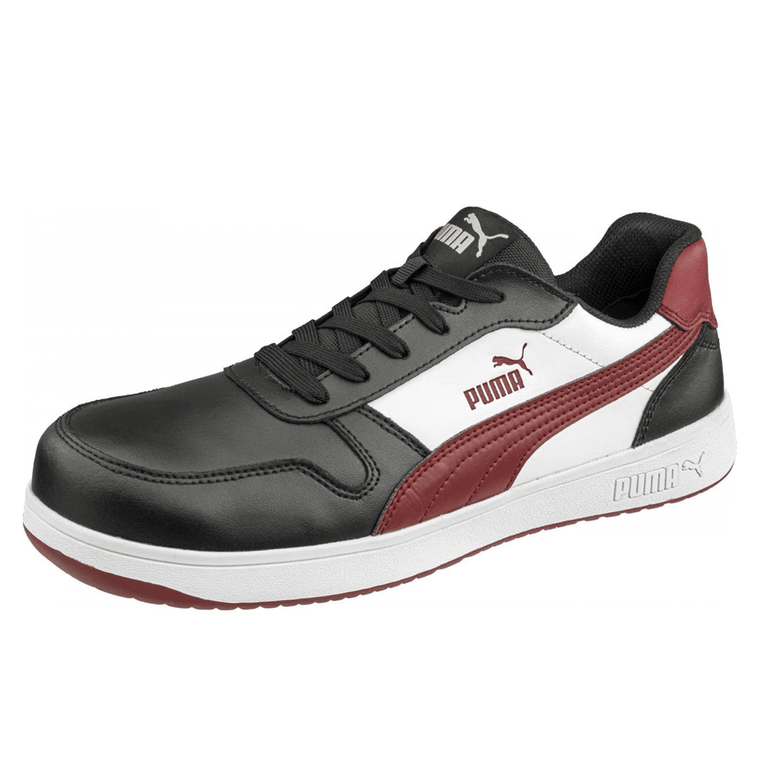 Puma Frontcourt Low S3L ESD Fibreglass Safety Trainers Black / White / Red