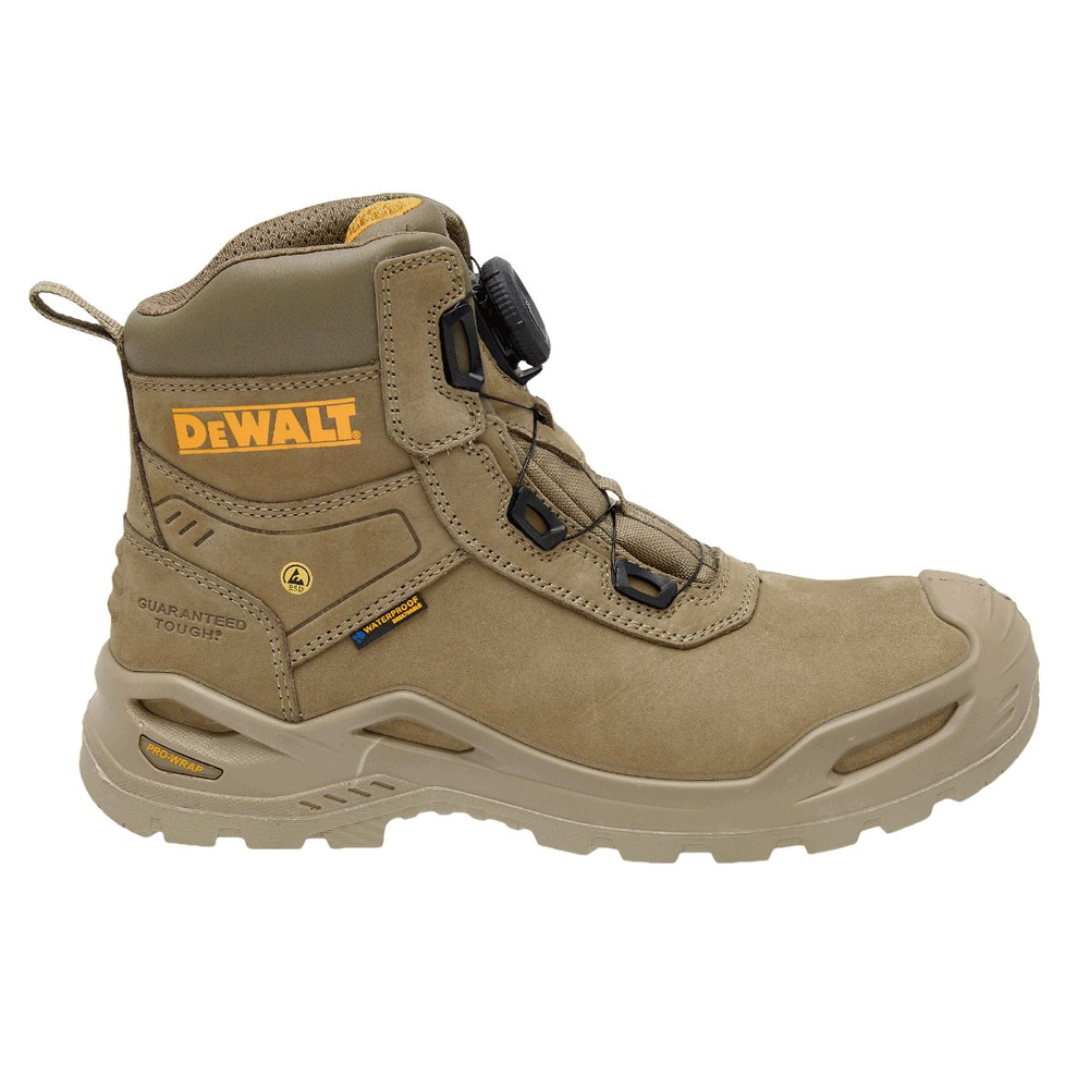 DeWalt Lander Leather Water-Resistant Composite BOA Safety Work Safety Boots Stone / Black