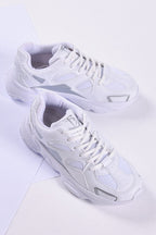 Unisex Leather Block Heel Waterproof Lace Up Trainers