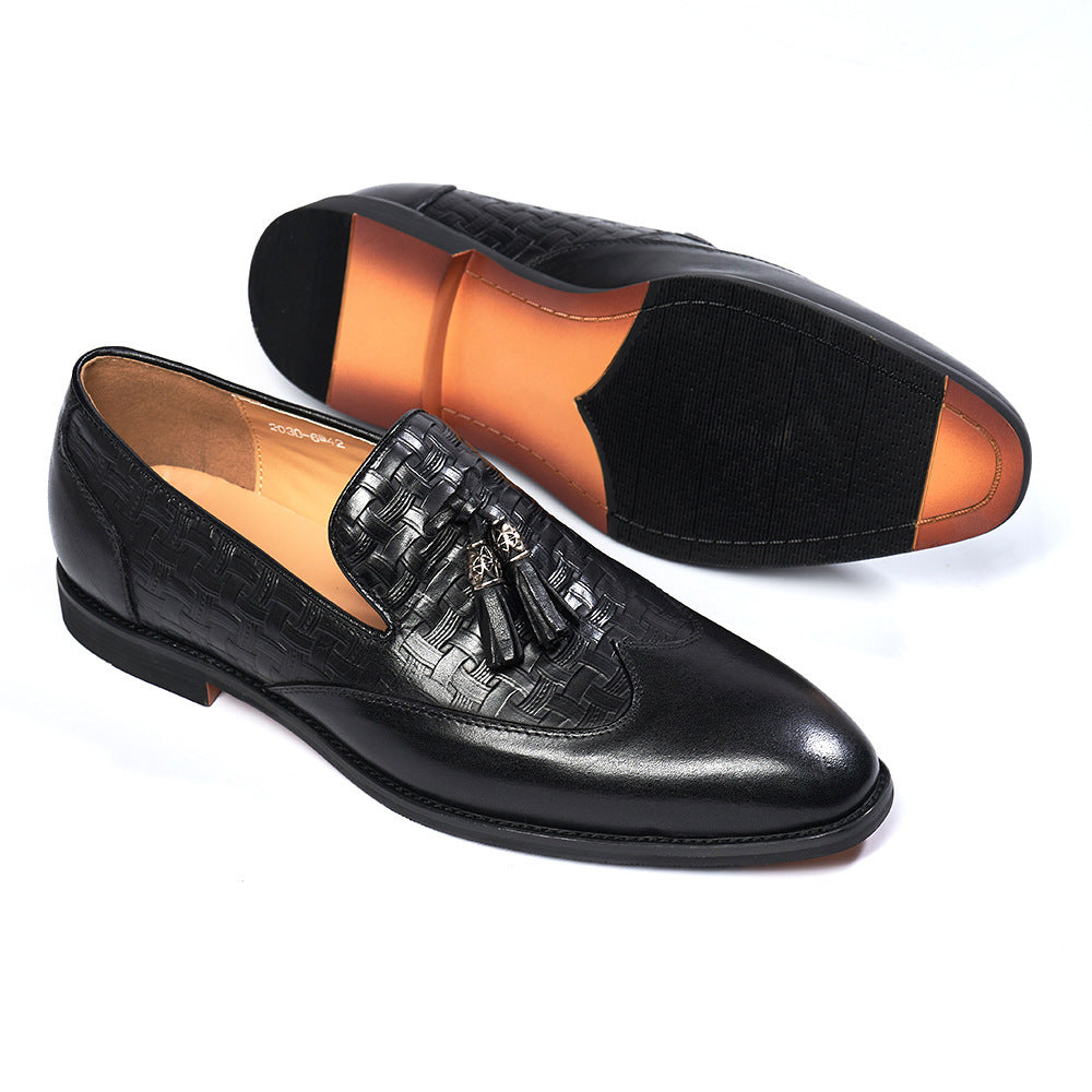 Mens Leather Breathable Loafers