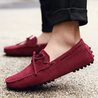 Mens Leather Breathable Round Toe Navy Blue Shoes