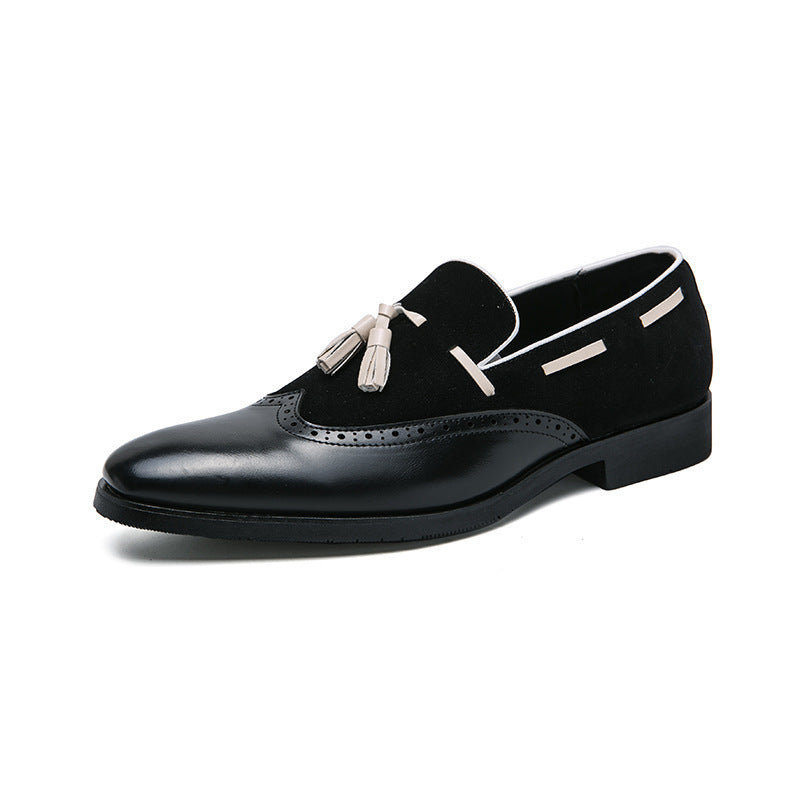 Mens Leather Round Toe Loafers