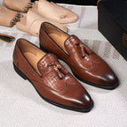 Mens Leather Breathable Loafers