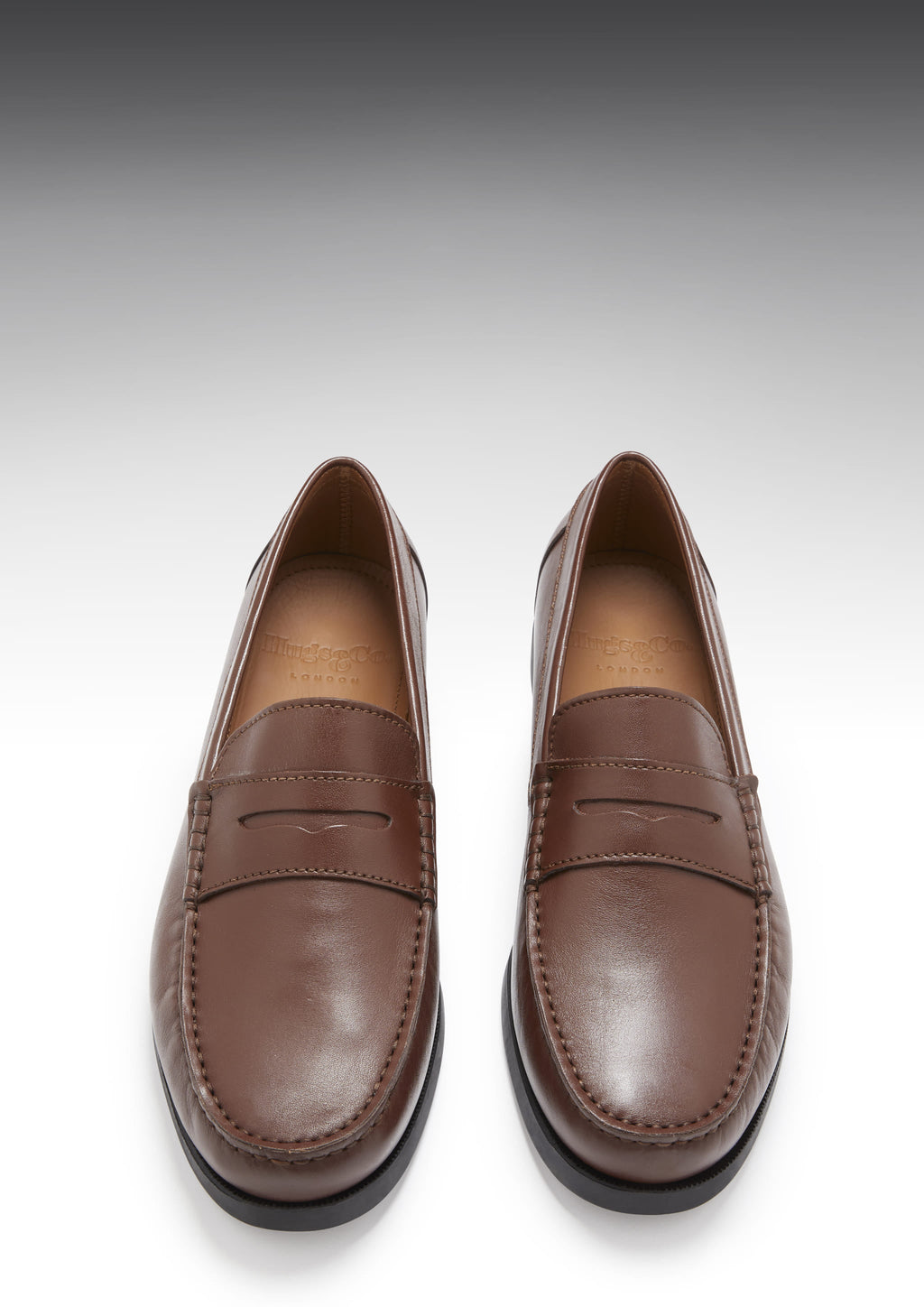 Hugs & Co Mens Boat Loafers Brown Leather