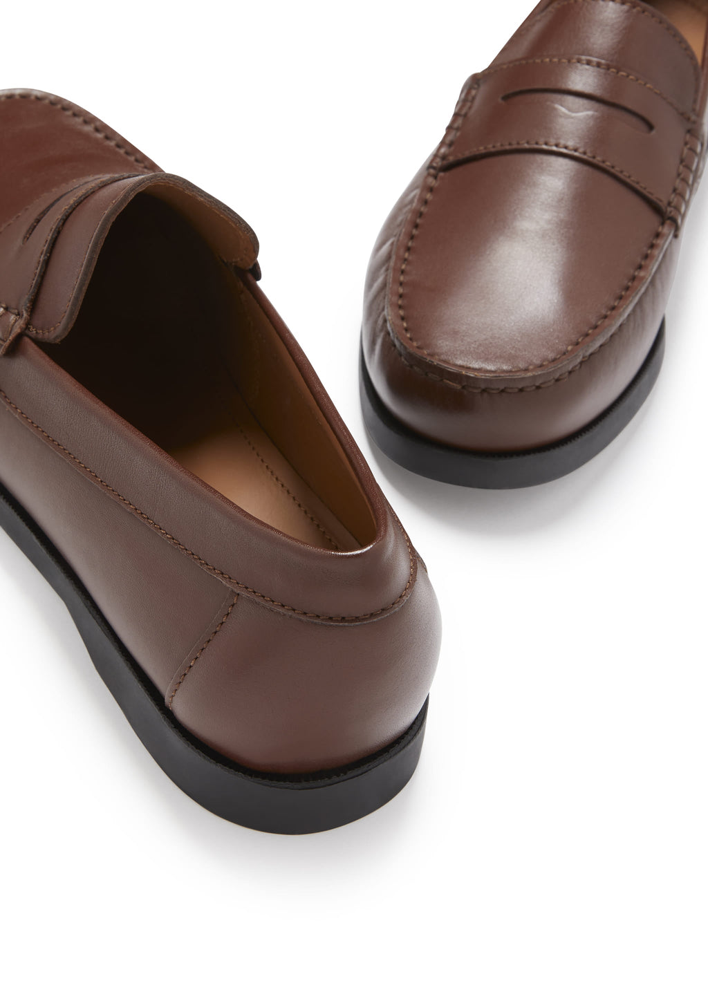 Hugs & Co Mens Boat Loafers Brown Leather