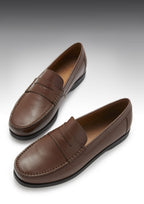 Hugs & Co Mens Boat Loafers Brown Leather