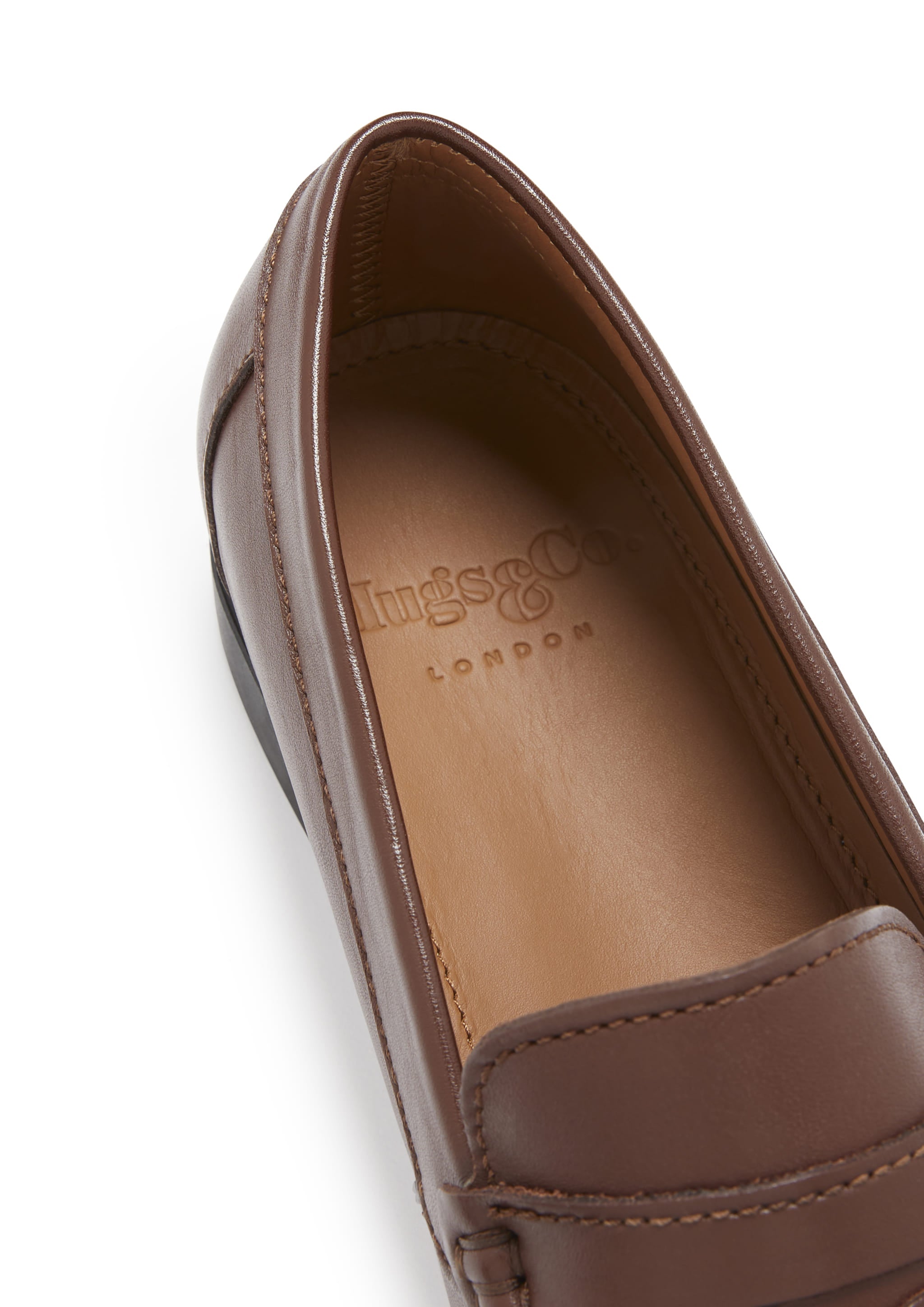 Hugs & Co Mens Boat Loafers Brown Leather
