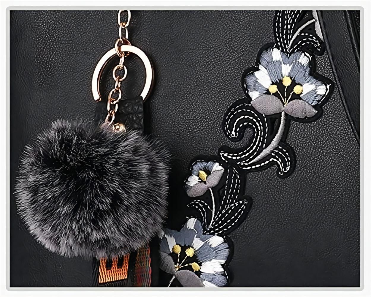 Womens Floral Pattern Spliced Colour Shoulder Bag