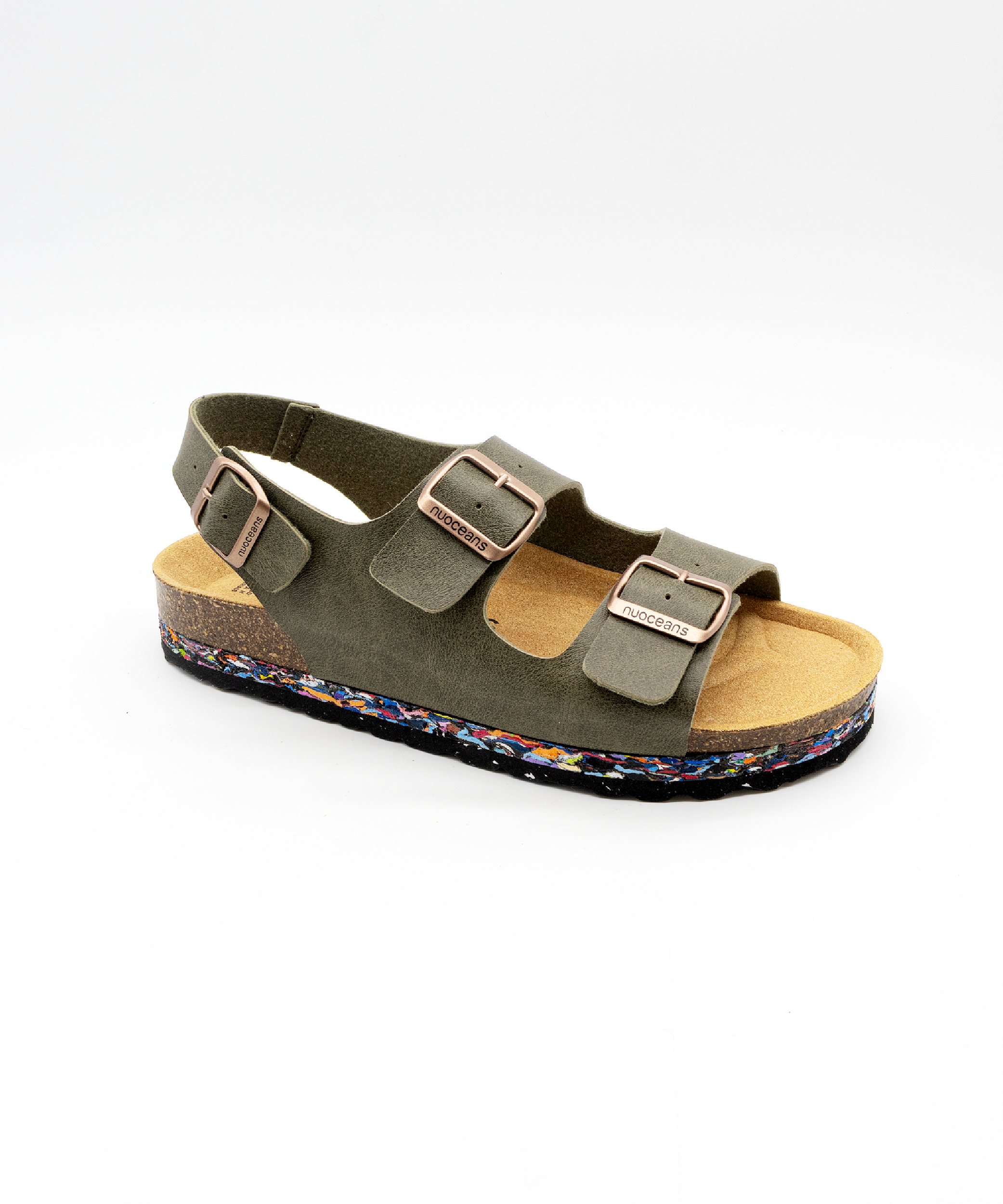 Nuoceans Mossy Khaki Backstrap Sandals