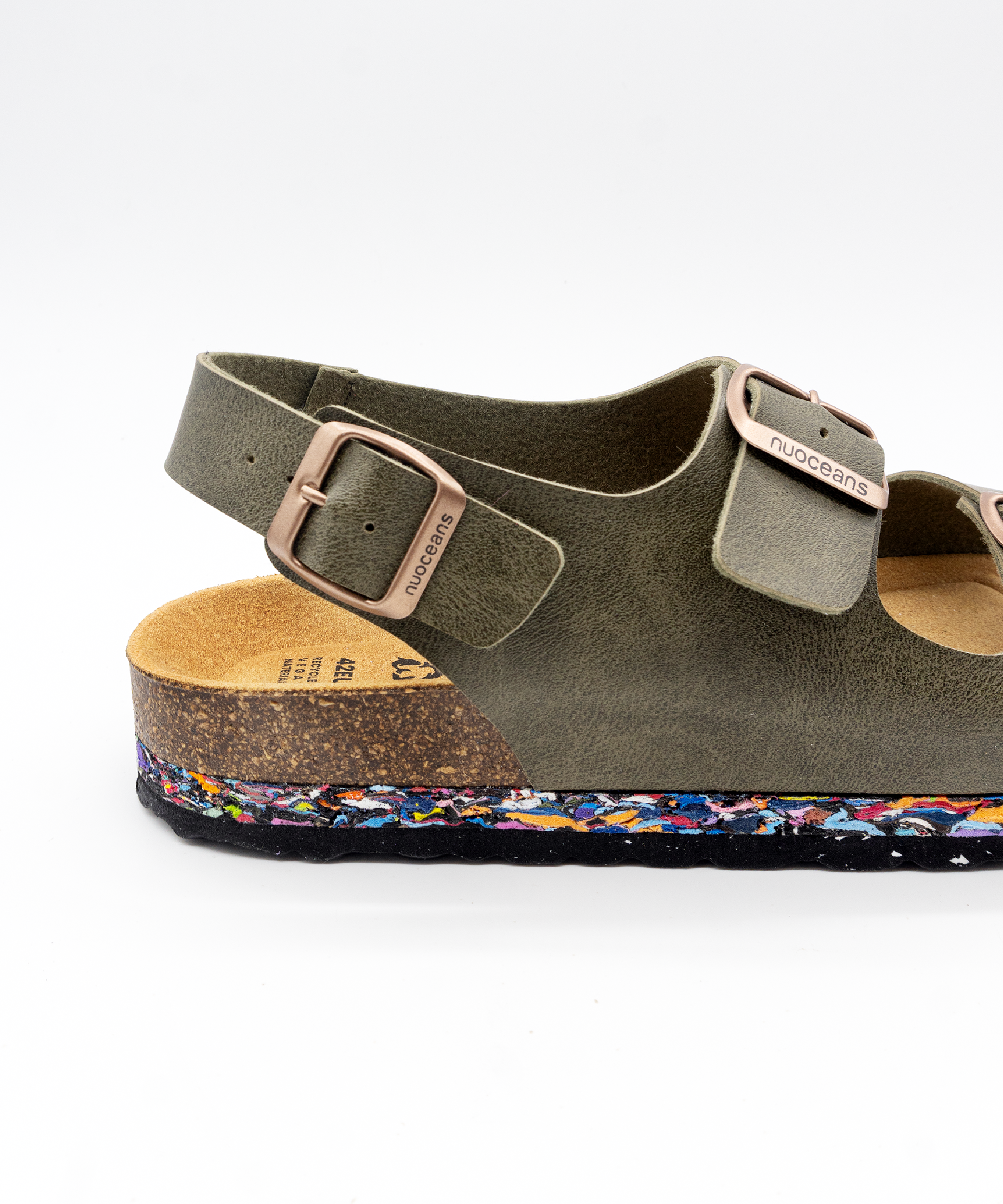 Nuoceans Mossy Khaki Backstrap Sandals