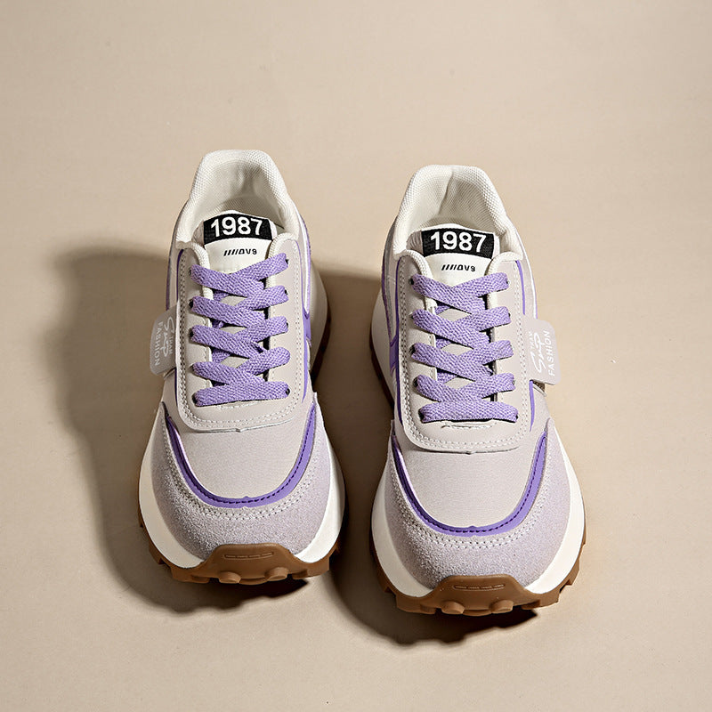 Breathable Mesh Low Top Lace Up Round Toe Running Trainers