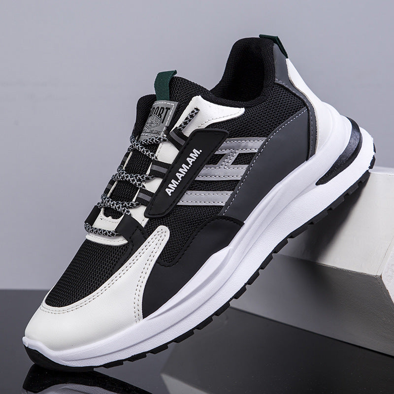 Mens Breathable Mesh Lightweight Thick Sole Lace Up Running Trainers