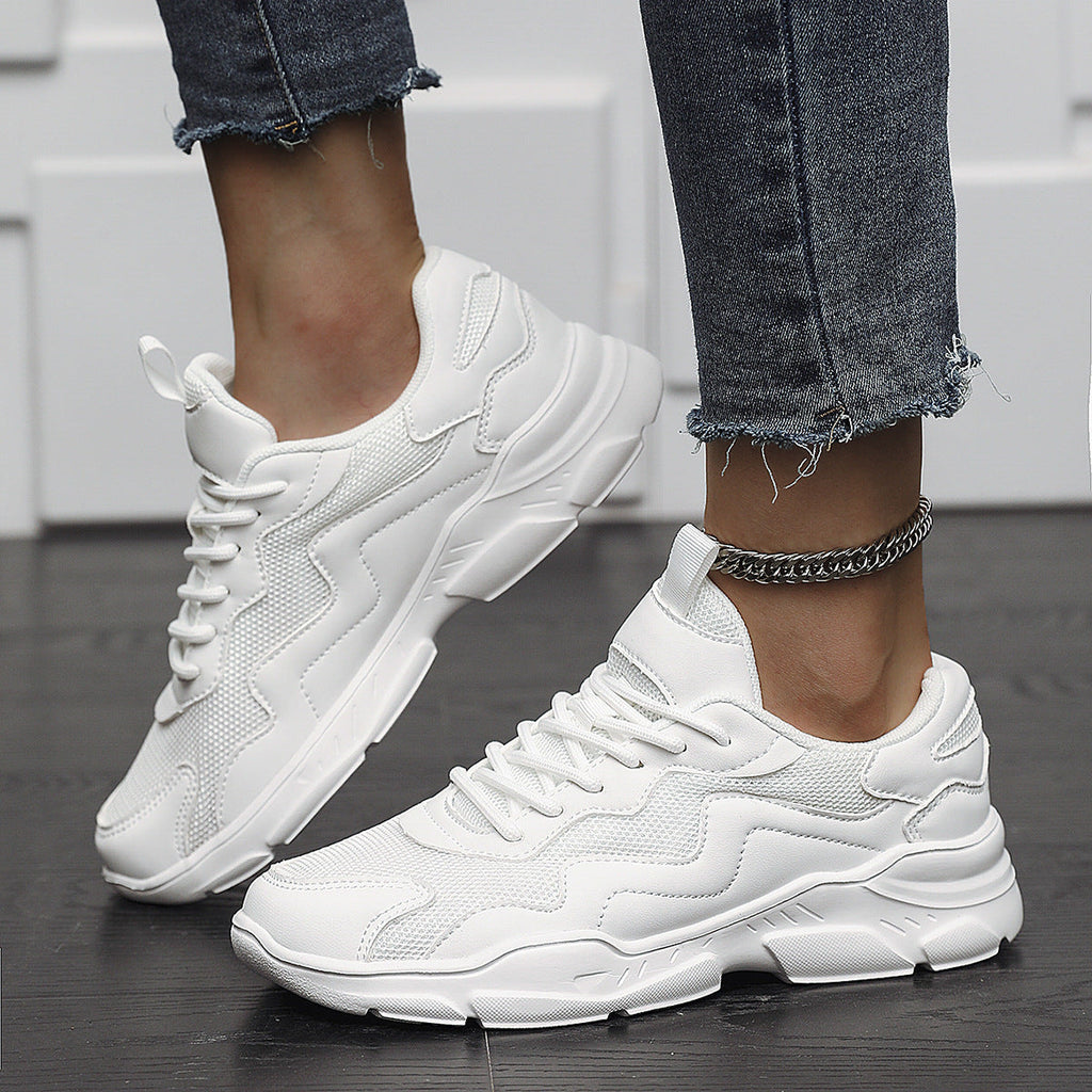 Breathable Mesh Low Top Lace Up Round Toe Trainers