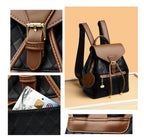 Womens Casual Leather Backpack Shoulder Bag
