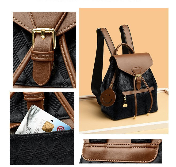 Womens Casual Leather Backpack Shoulder Bag