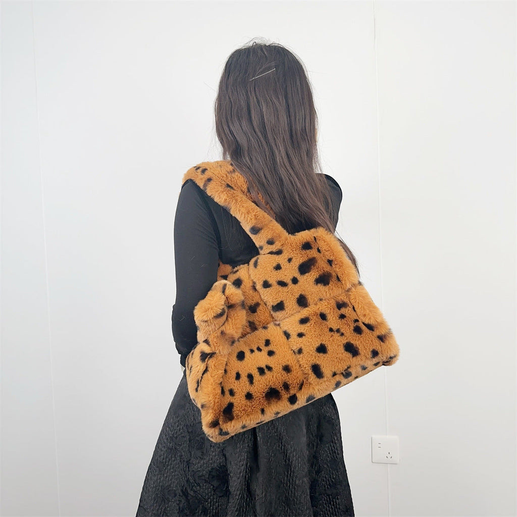 Leopard Print Large Capacity Tote Messenger Bag