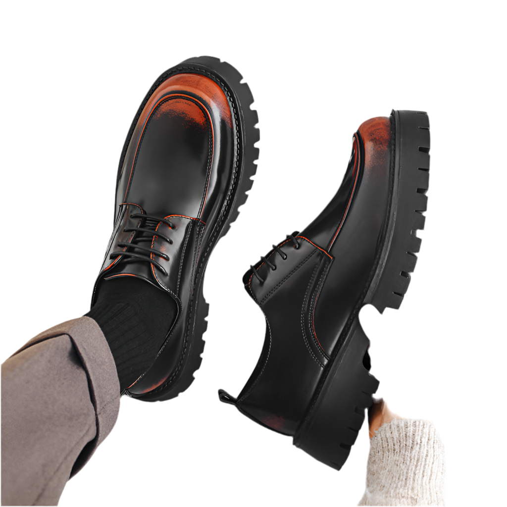 Mens Leather Round Toe Shoes