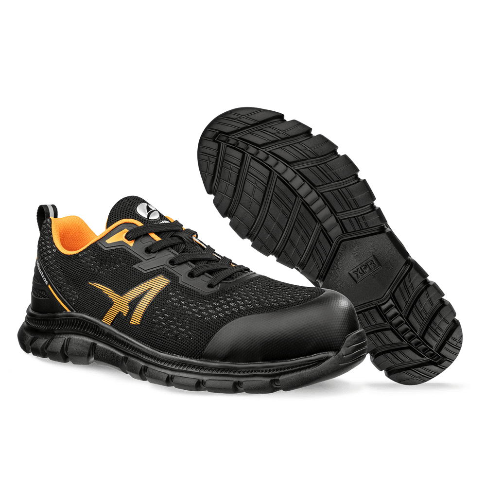 Albatros Levitate Low S1PS SR Fibreglass Safety Trainers Black/Orange