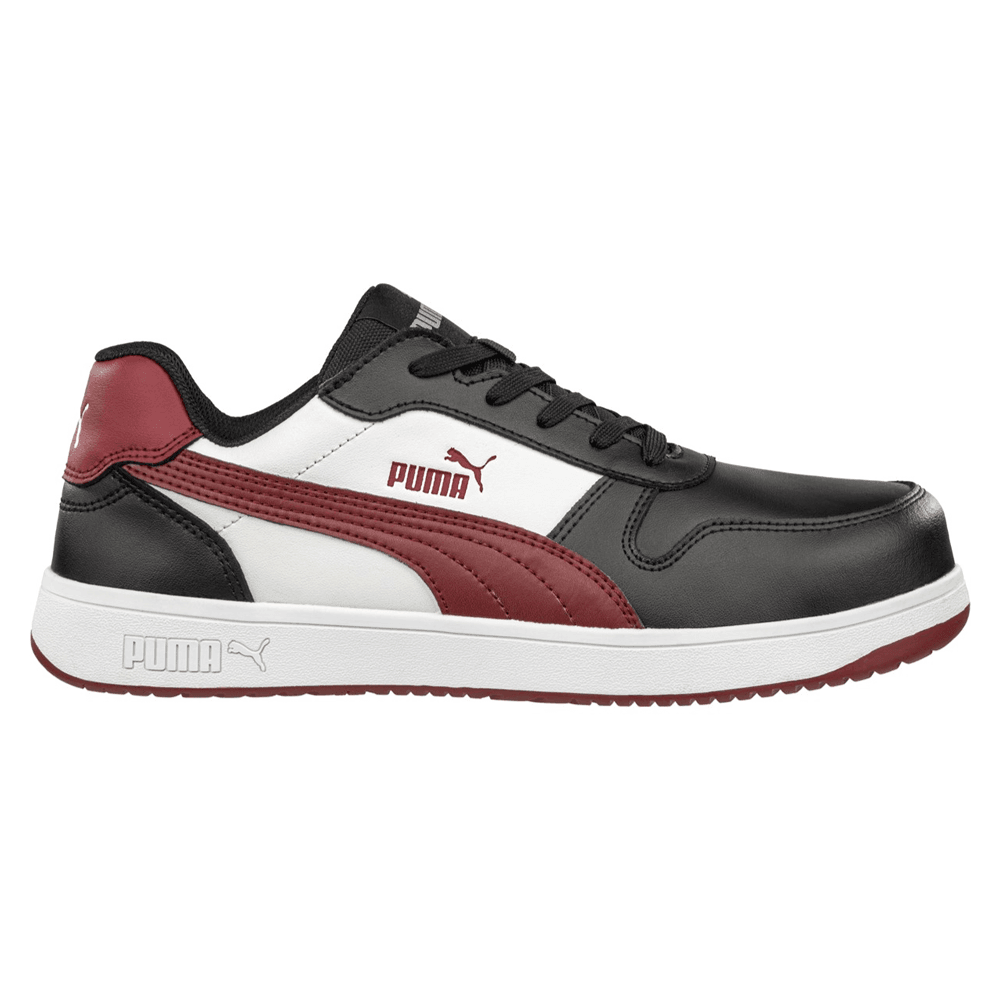 Puma Frontcourt Low S3L ESD Fibreglass Safety Trainers Black / White / Red