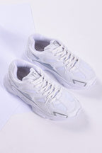 Unisex Leather Block Heel Waterproof Lace Up Trainers