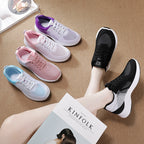 Womens Breathable Mesh Lightweight Low Top Lace Up Trainers