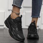 Breathable Mesh Low Top Lace Up Round Toe Trainers