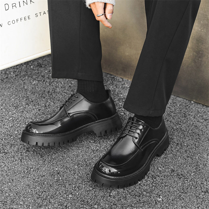 Mens Leather Round Toe Shoes