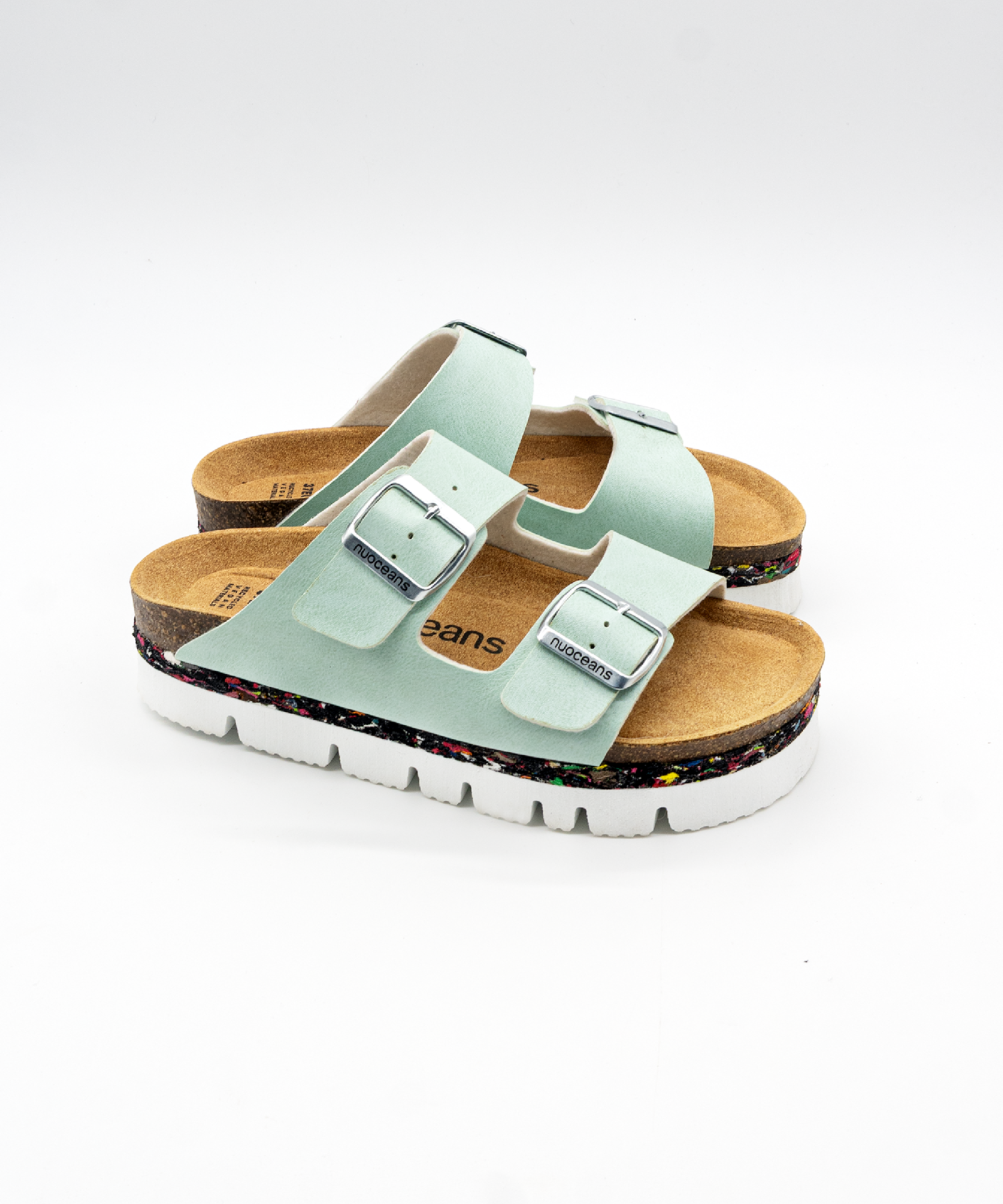 Nuoceans Bubbles Aqua Blue Platform Sandals
