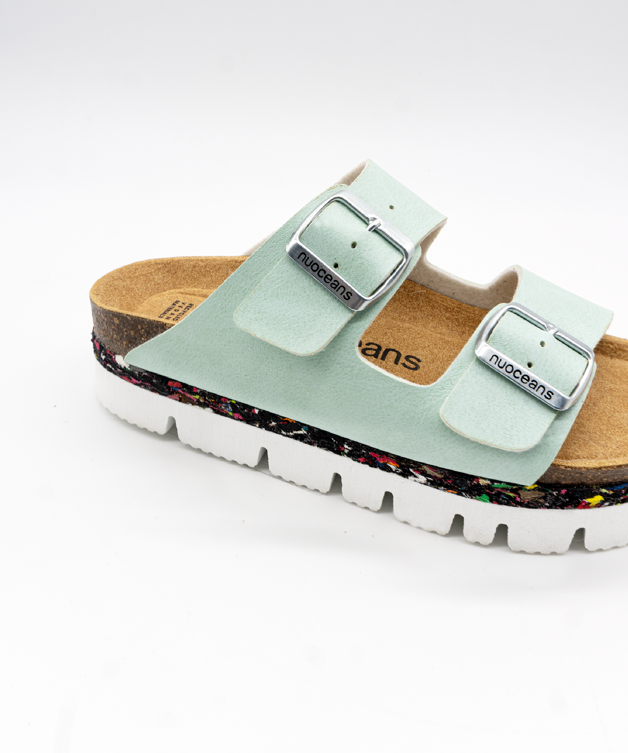 Nuoceans Bubbles Aqua Blue Platform Sandals