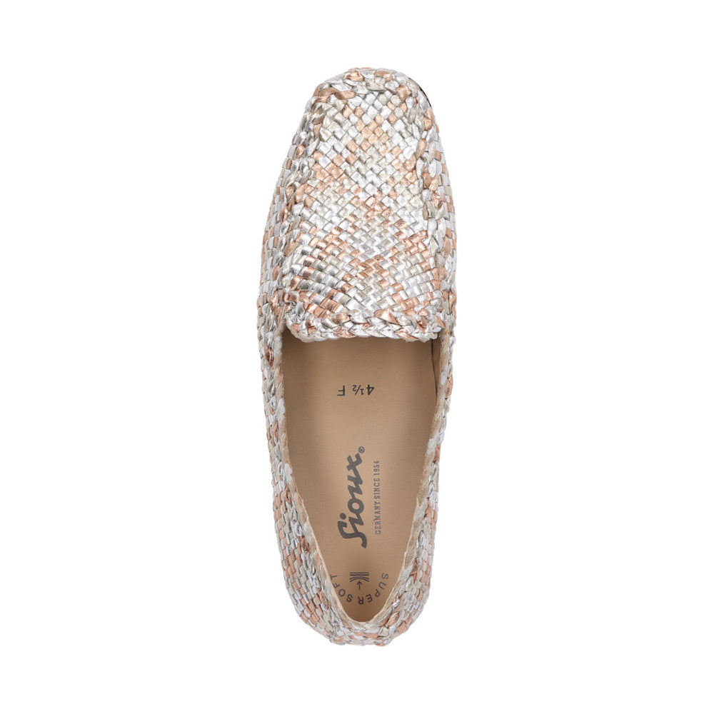 Sioux Cordera 40087 Silver Gold Womens Moccasins