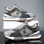 Mens Breathable Mesh Platform Lace Up Round Toe Running Trainers