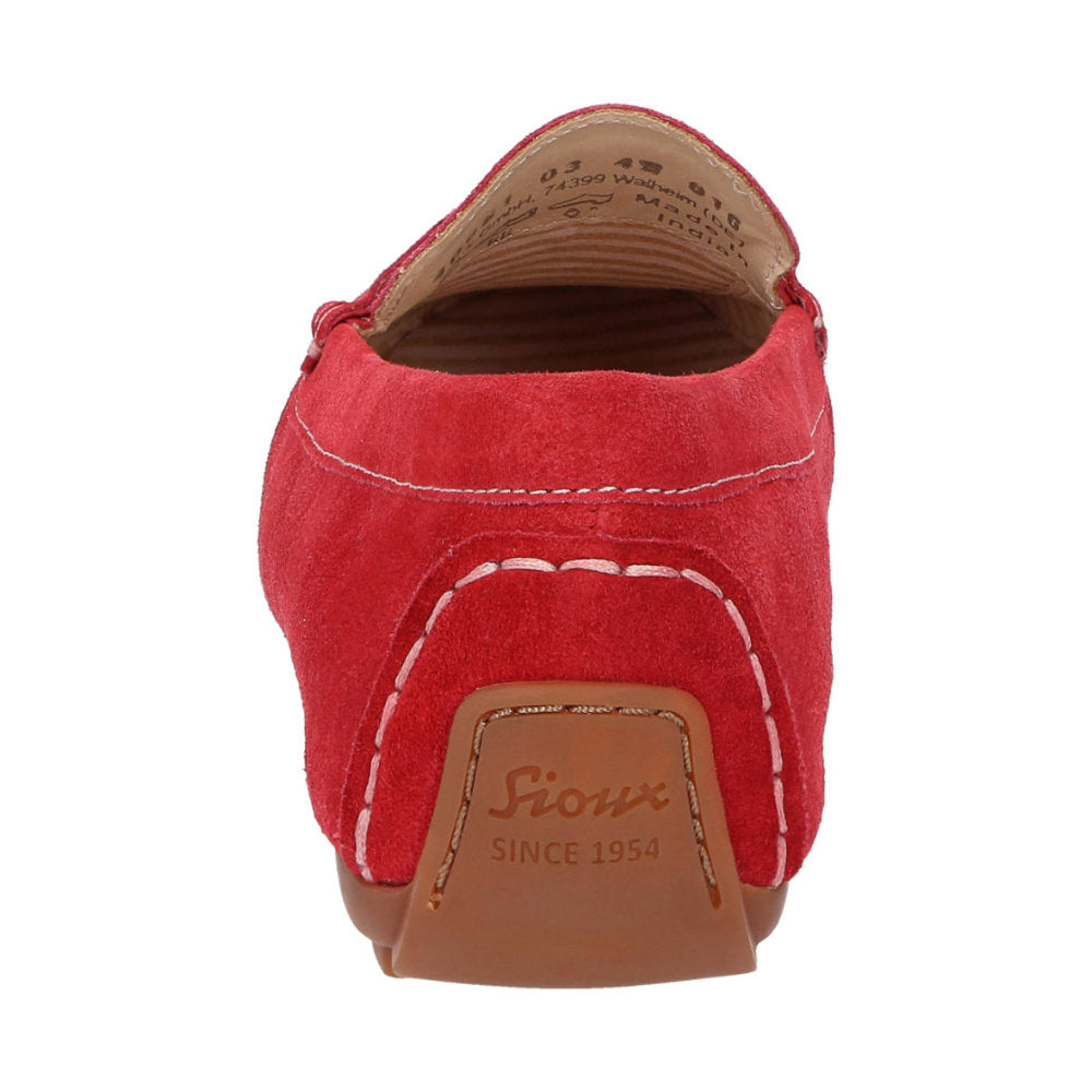 Sioux Carmona 700 Red Womens G Fit Suede Moccasins