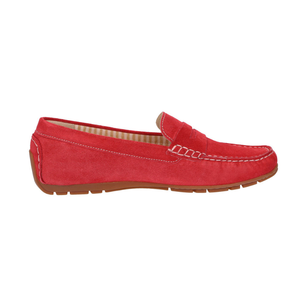 Sioux Carmona 700 Red Womens G Fit Suede Moccasins