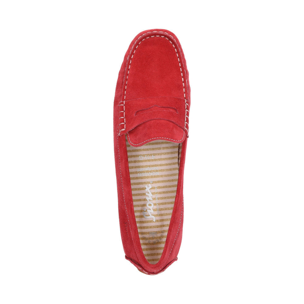 Sioux Carmona 700 Red Womens G Fit Suede Moccasins