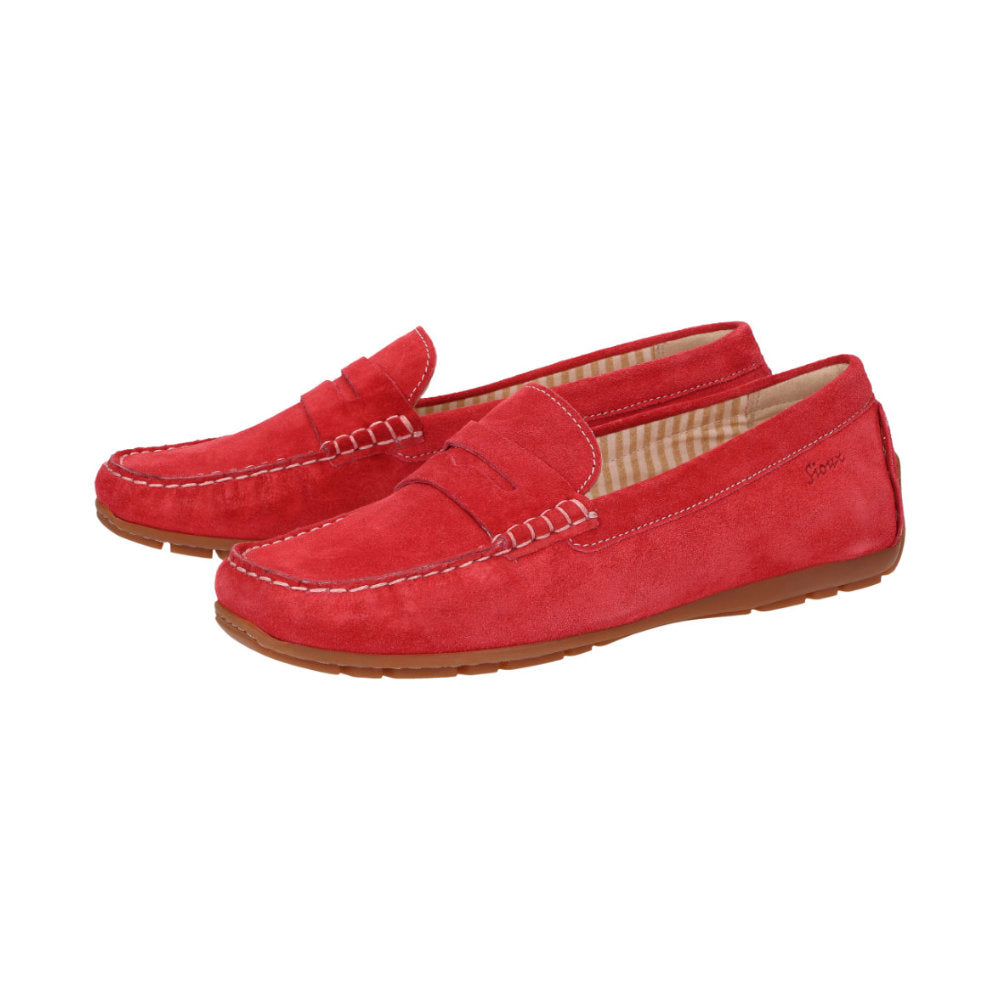 Sioux Carmona 700 Red Womens G Fit Suede Moccasins