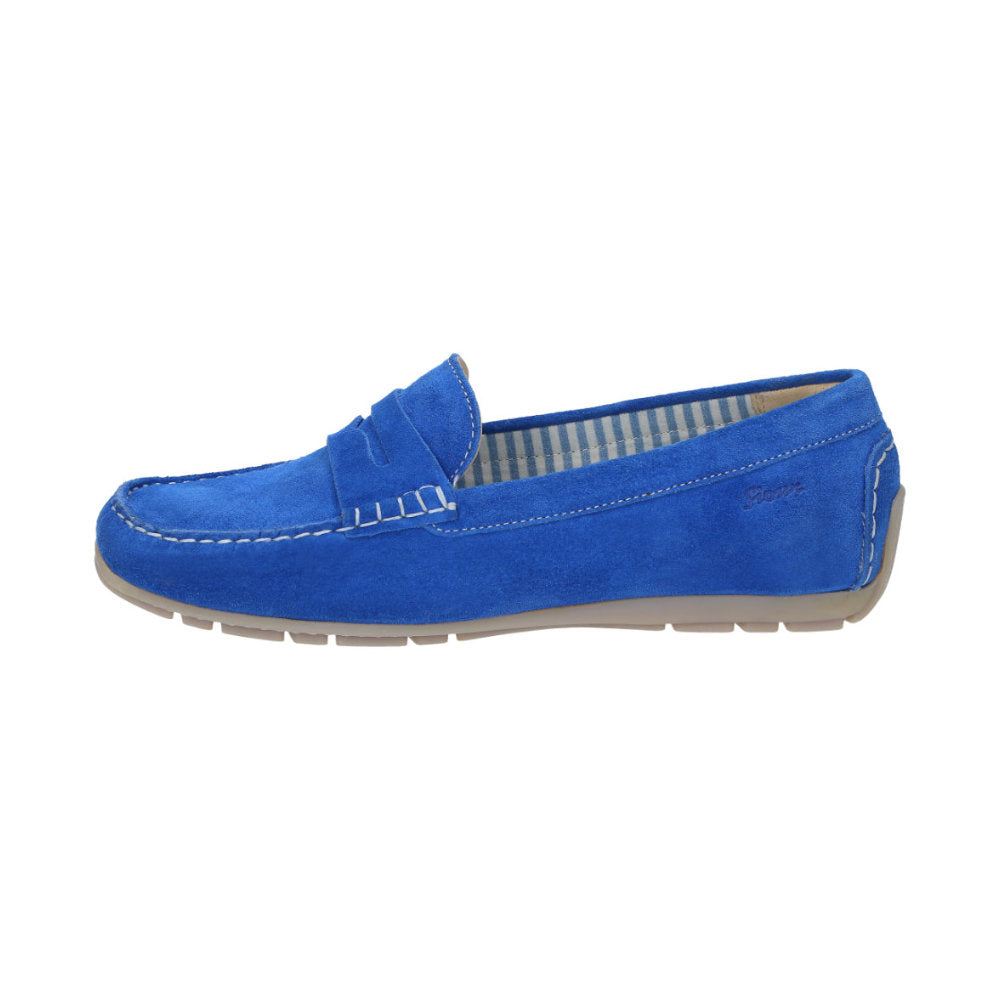 Sioux Carmona 700 Electric Blue Womens G Fit Suede Moccasins