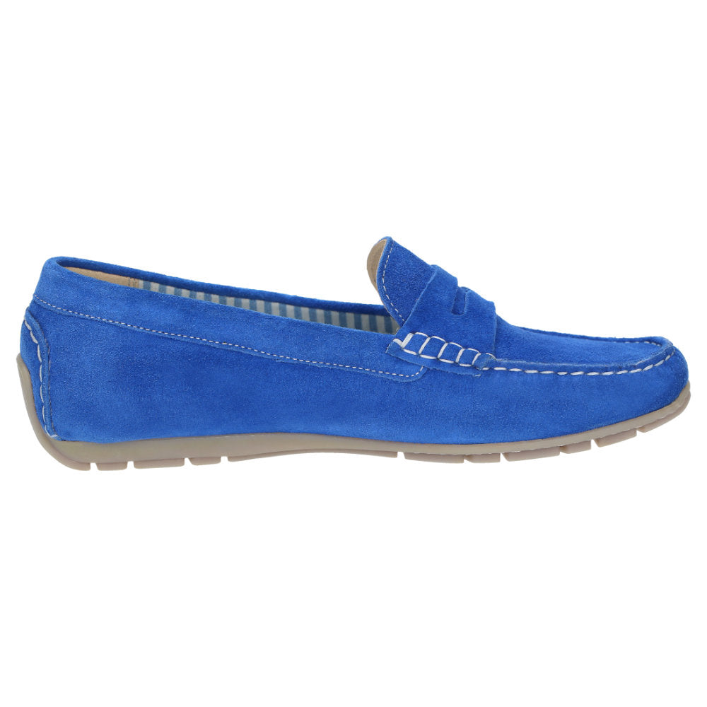 Sioux Carmona 700 Electric Blue Womens G Fit Suede Moccasins