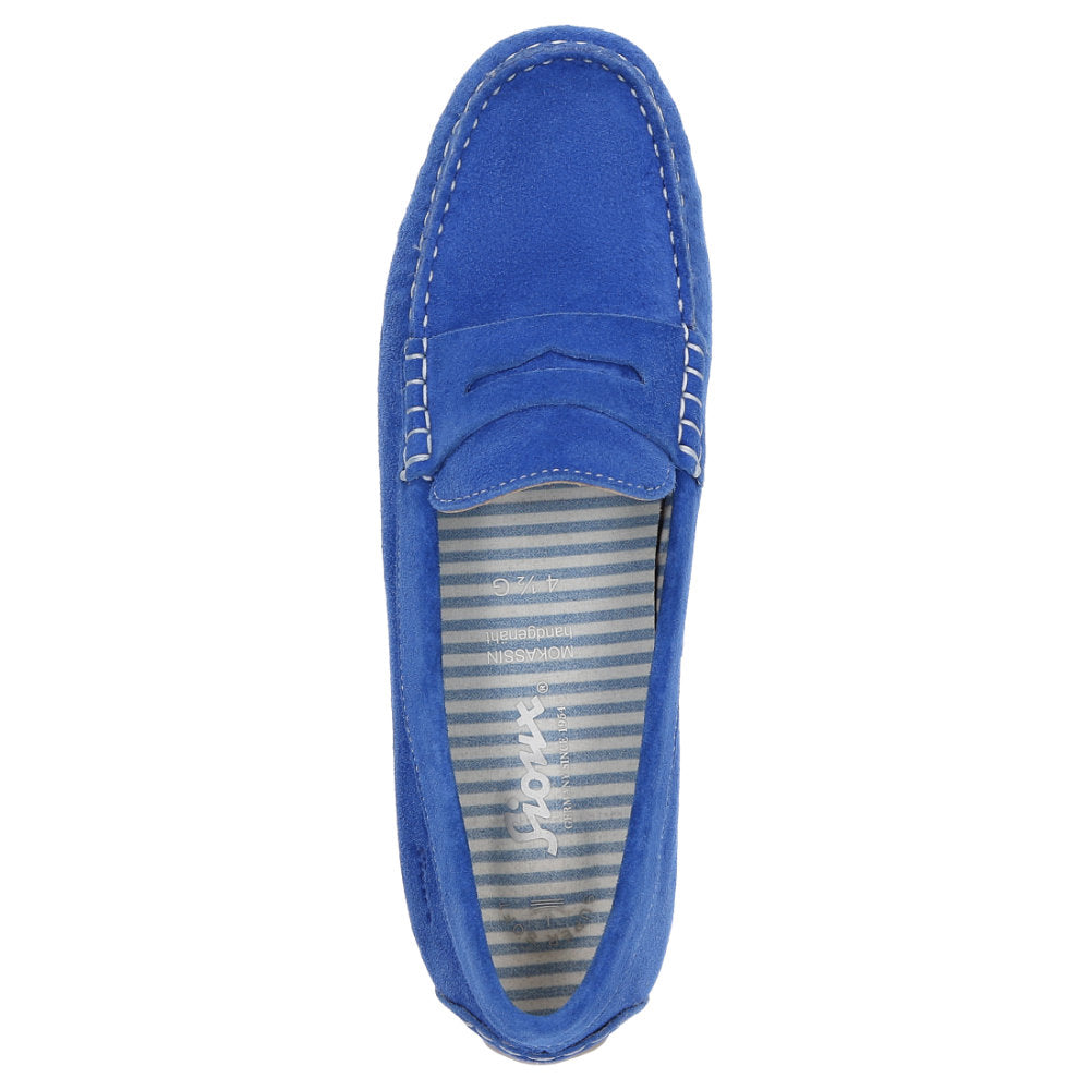 Sioux Carmona 700 Electric Blue Womens G Fit Suede Moccasins
