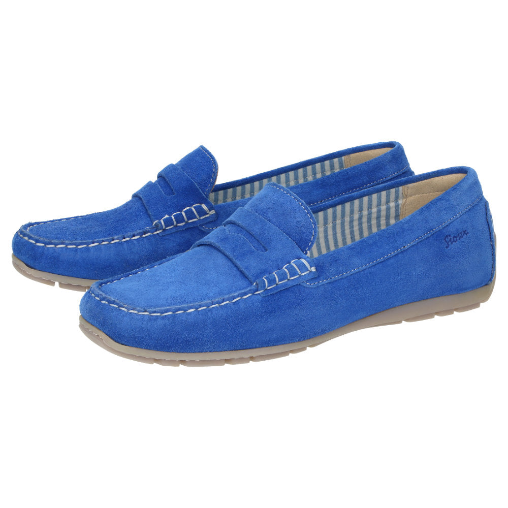 Sioux Carmona 700 Electric Blue Womens G Fit Suede Moccasins