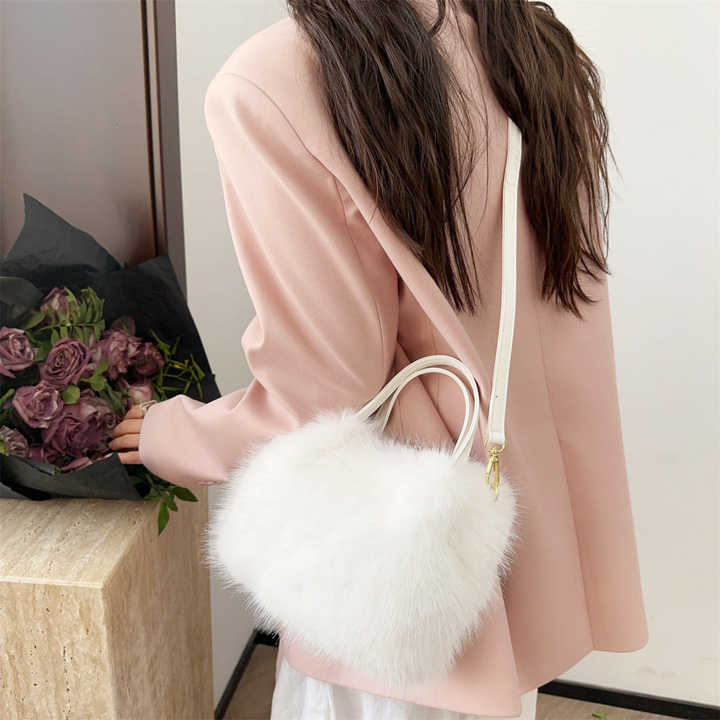 Womens Faux Fur Style Tote Bag