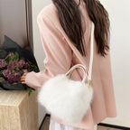 Womens Faux Fur Style Tote Bag