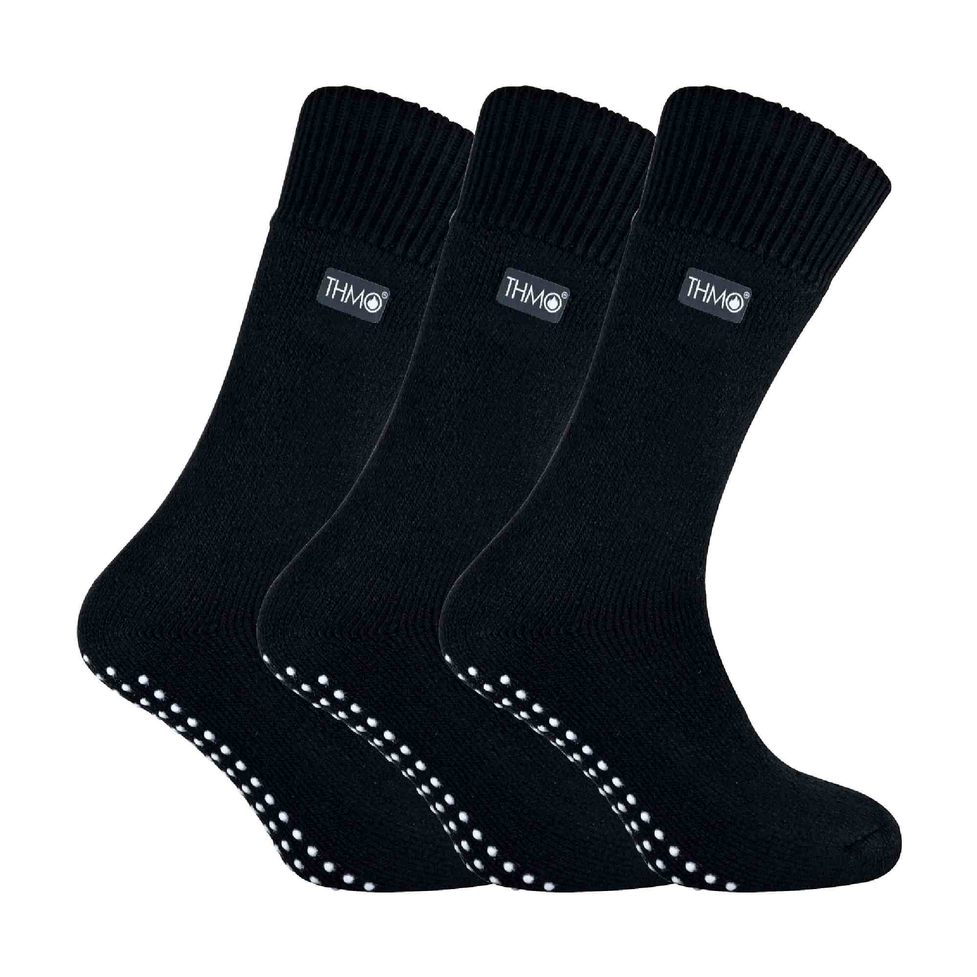 THMO Mens Thermal Indoor Slipper Socks with Grips Multipack Options