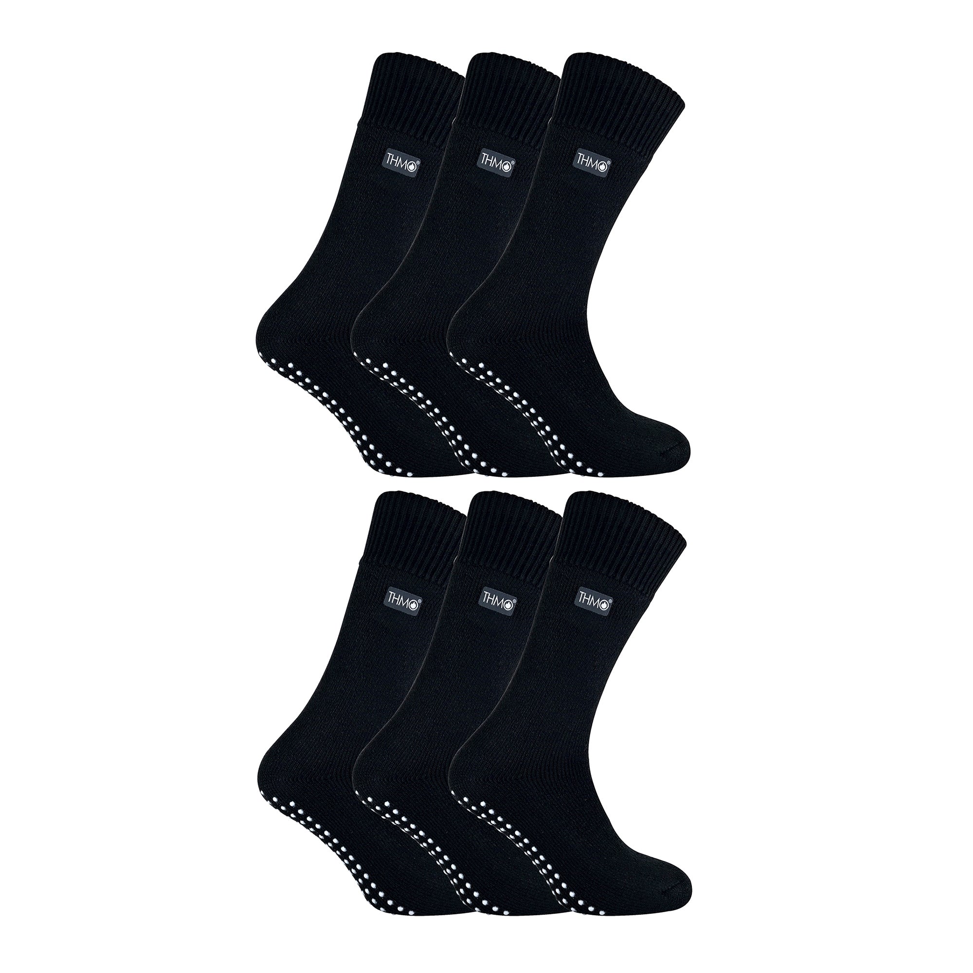 THMO Mens Thermal Indoor Slipper Socks with Grips Multipack Options