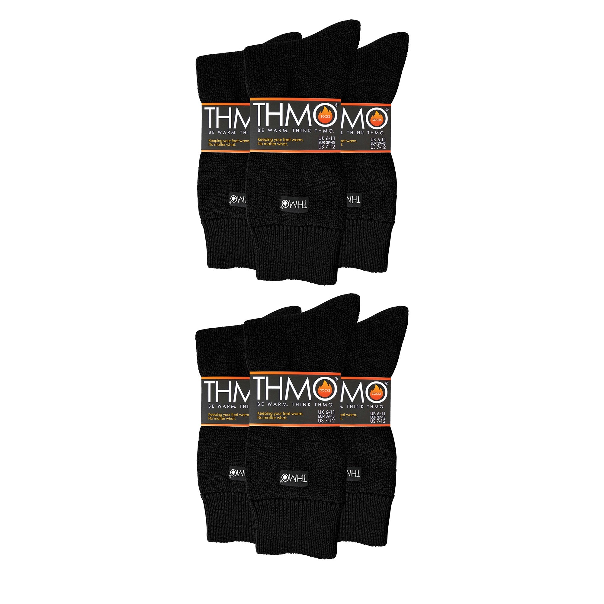 THMO Mens Thermal Indoor Slipper Socks with Grips Multipack Options