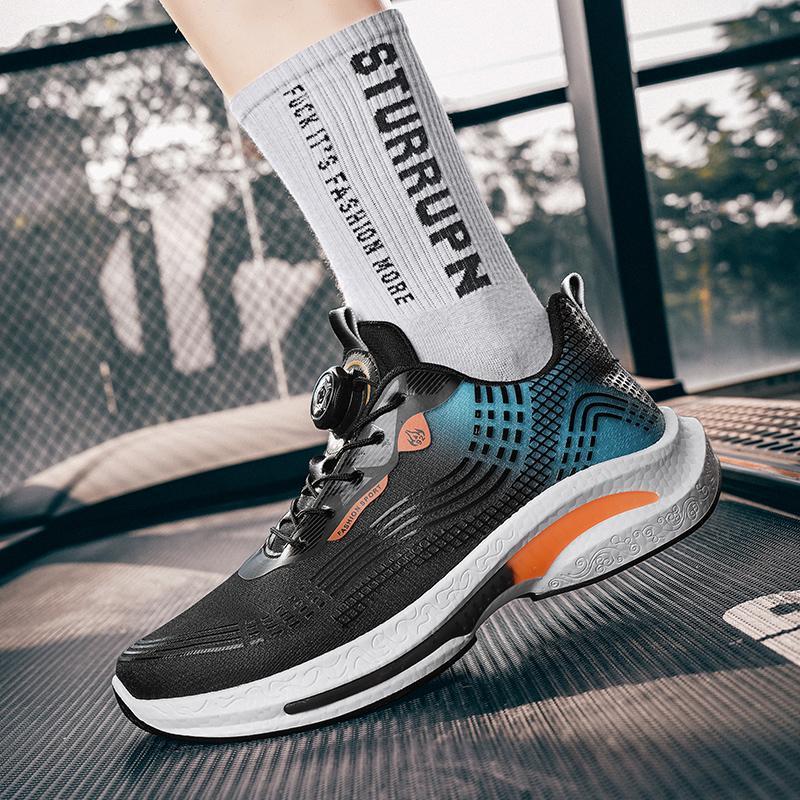 Mens Breathable Mesh Low Top Buckle Strap Running Trainers
