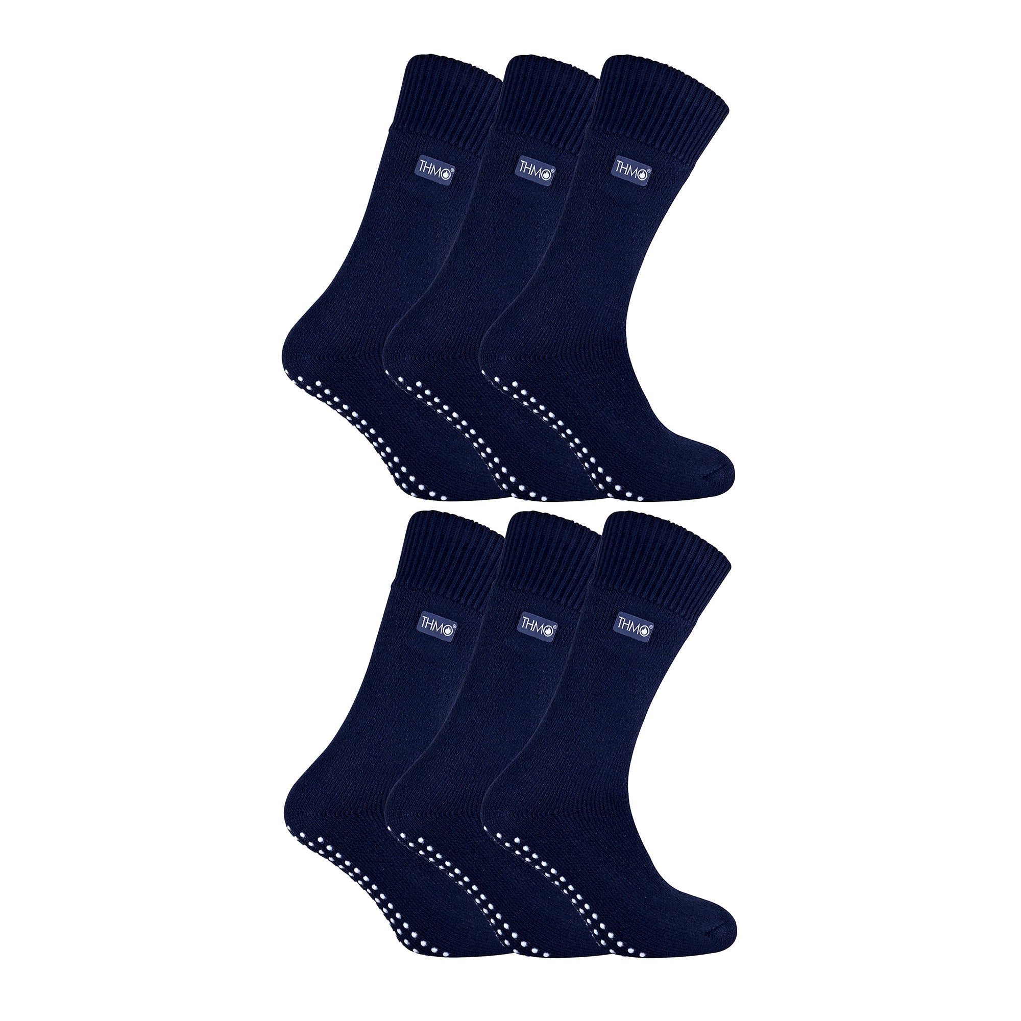 THMO Mens Thermal Indoor Slipper Socks with Grips Multipack Options